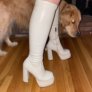Platform Gogo knee high boots